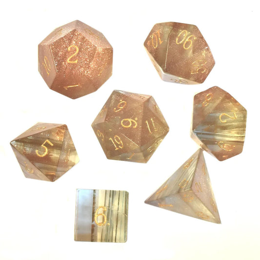 Blond Crystal Gem Dice Set