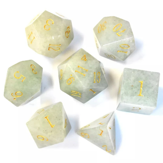 Aventurine Stone Gem Dice Set