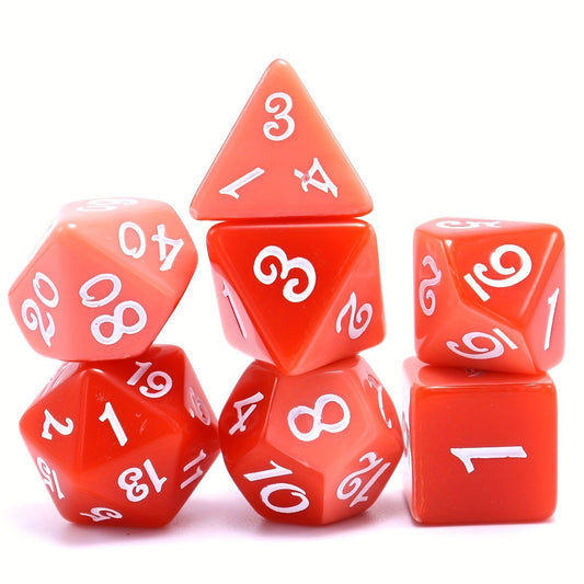 7-piece Color Layered Red Polyhedral Dice Set