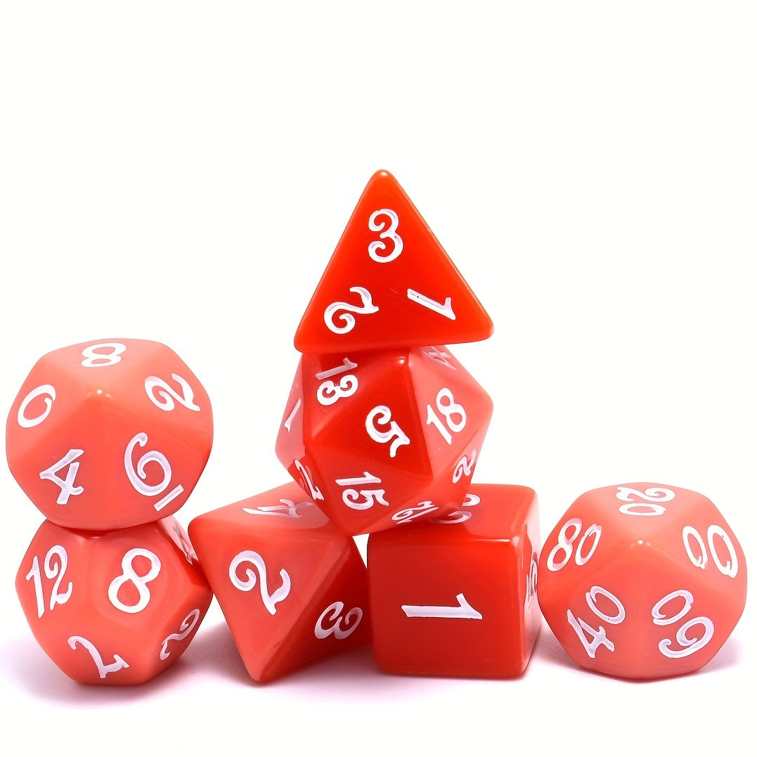 7-piece Color Layered Red Polyhedral Dice Set