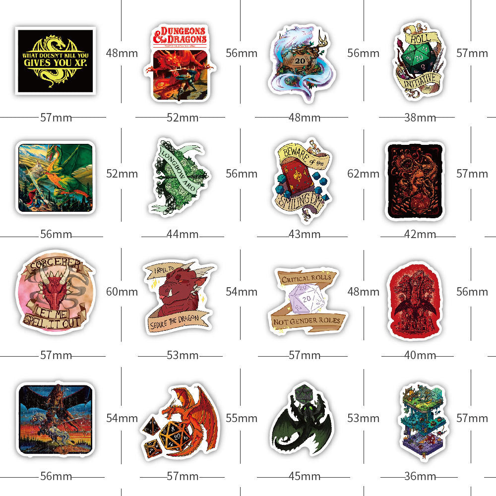 50 PCS Dungeons and Dragons Stickers