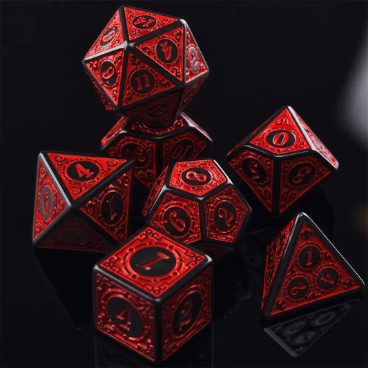 Antique Red DnD Dice Set