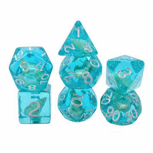 Blue Sea Snail Dice Set (Give away a random dice)