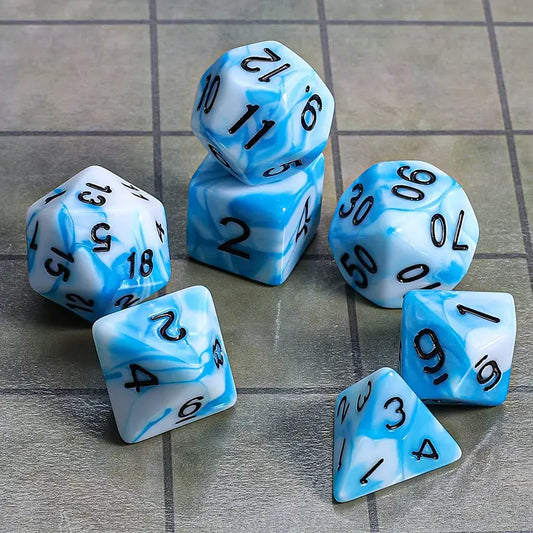 Blue sky and white clouds dice set