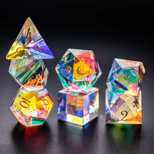 Dichroic Glass Dice Set