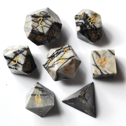 Black Web Gem Dice Set