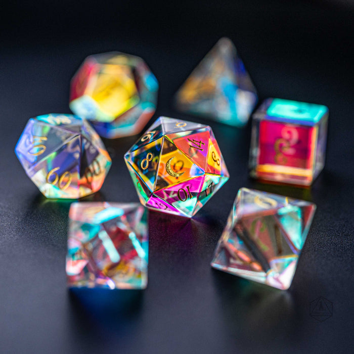 Dichroic Glass Dice Set