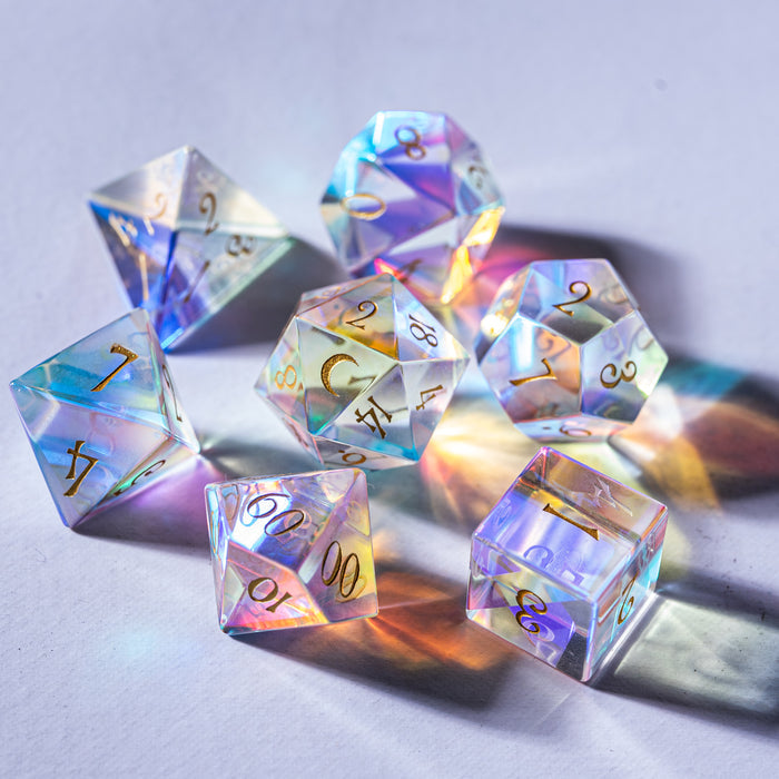 Dichroic Glass Dice Set