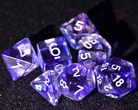 Blue illusion Dungeons and Dragons dice set