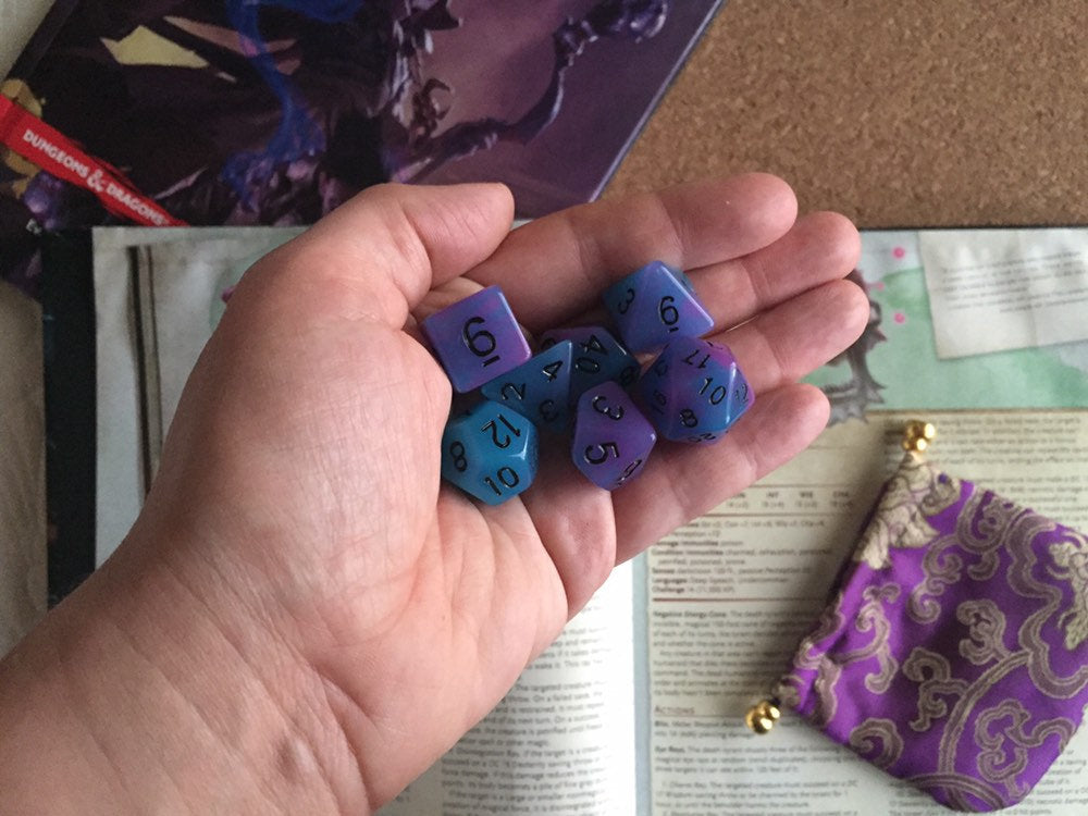 "Eye of the Beholder" GLOWS in the dark Dice Set