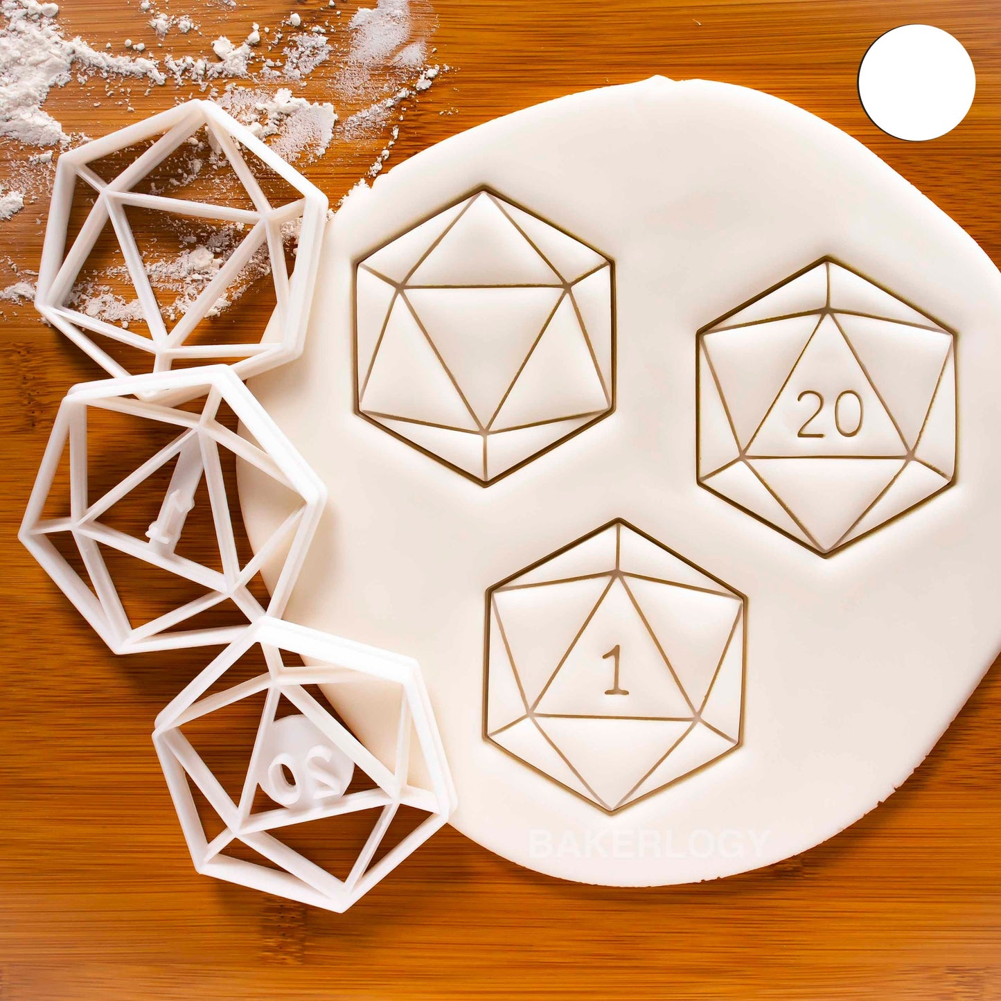 D20 cookie cutter - platonic geometric shape for lucky gamers