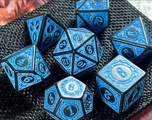 Antique Blue DnD Dice Set