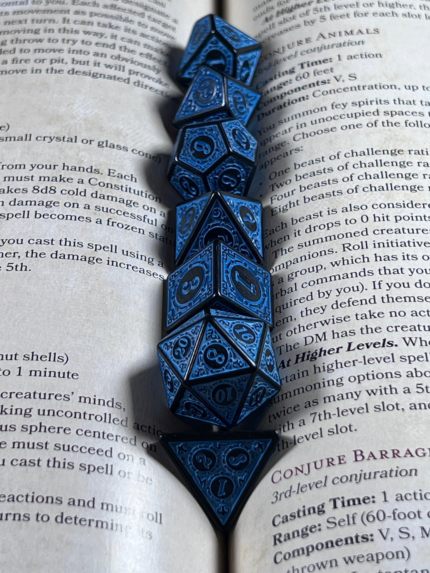 Antique Blue DnD Dice Set