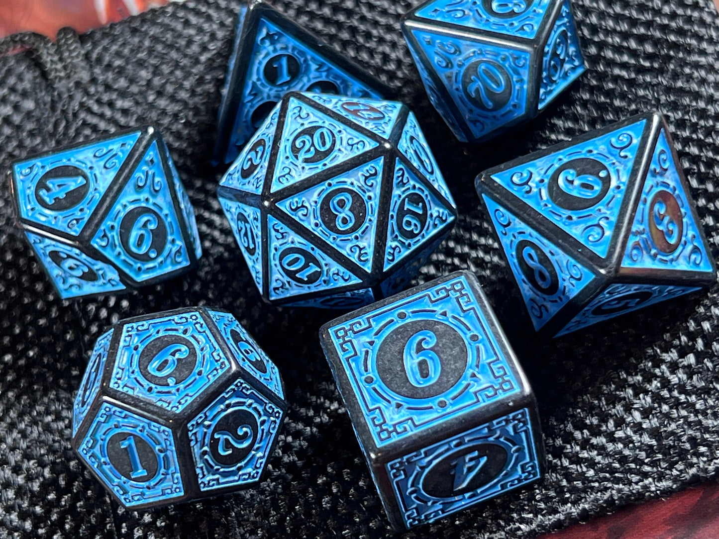 Antique Blue DnD Dice Set