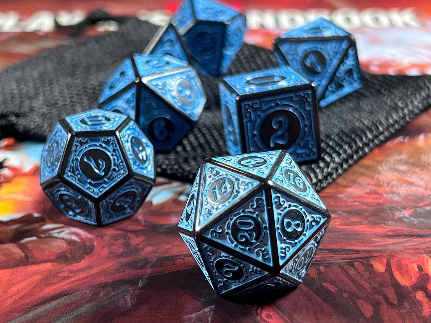 Antique Blue DnD Dice Set