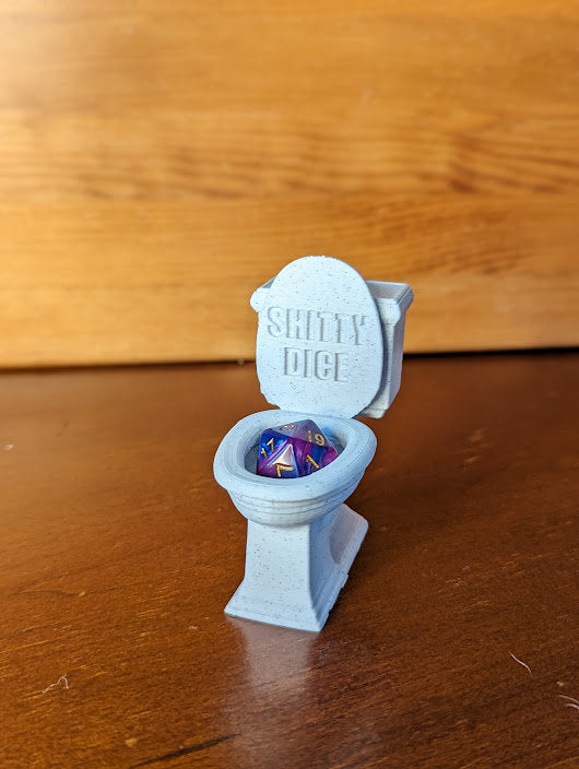 Dice Jail Toilet For Misbehaving Dice  + Mystery D20