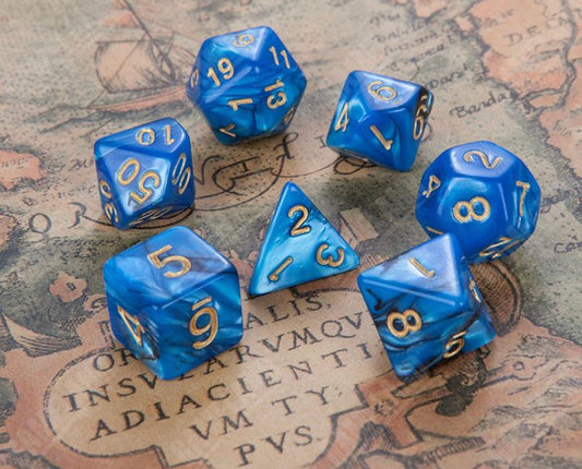 Blue Marble Dice Set